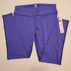 Yoshion, Purple/black Exercise ankle length work out pants, size XL